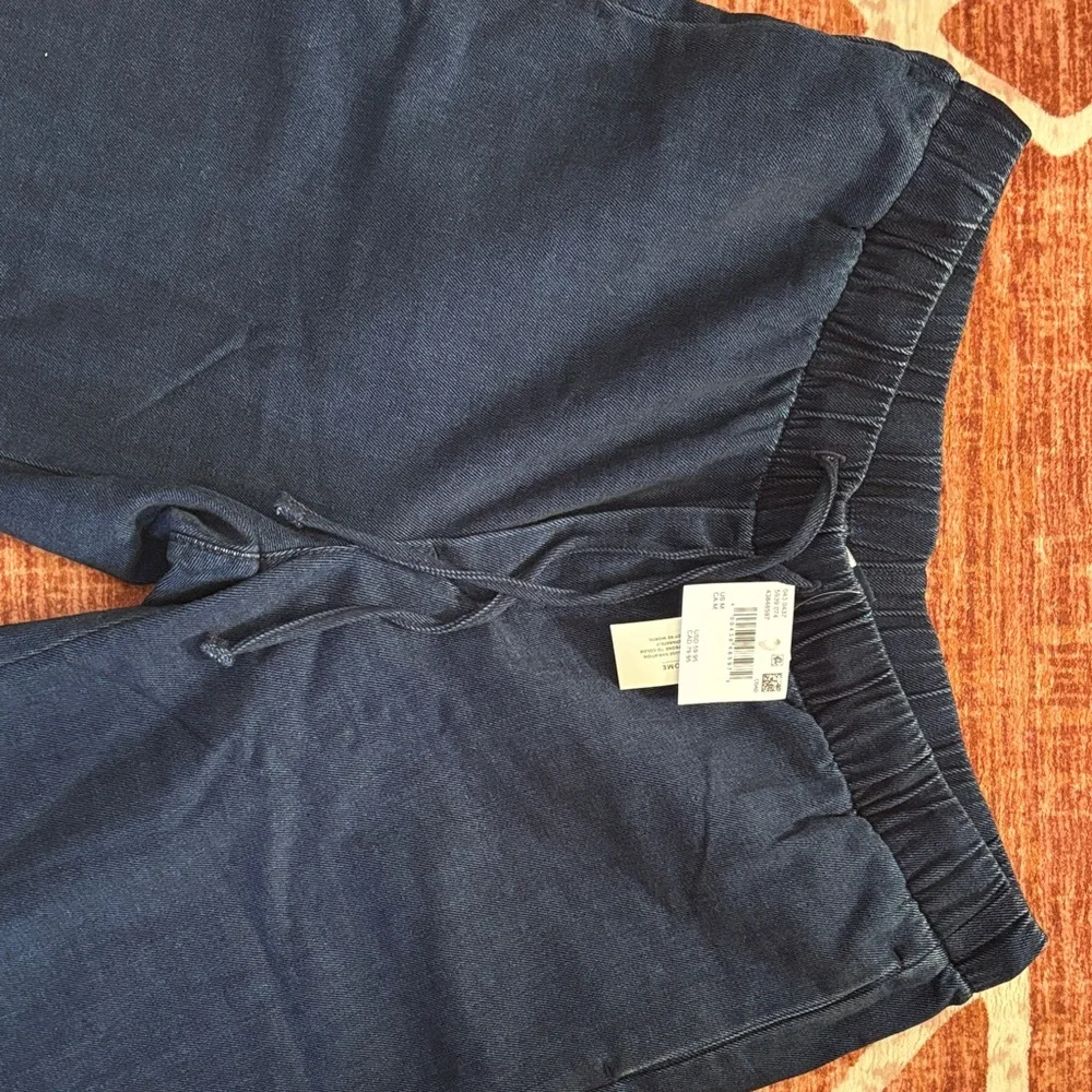 American Eagle wide leg draw string nwt! Navy Relaxed-Fit Pant - Picture 3 of 8